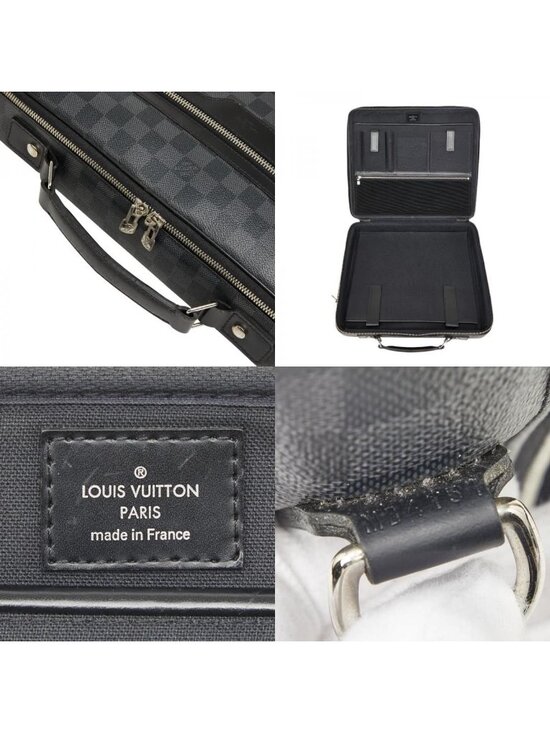 Amazon.co.jp: Louis Vuitton N58030 Steve Damier Graphite  Louis Vuitton Damier Graphite Steve Business Shoulder Bag 2-Way Black Leather